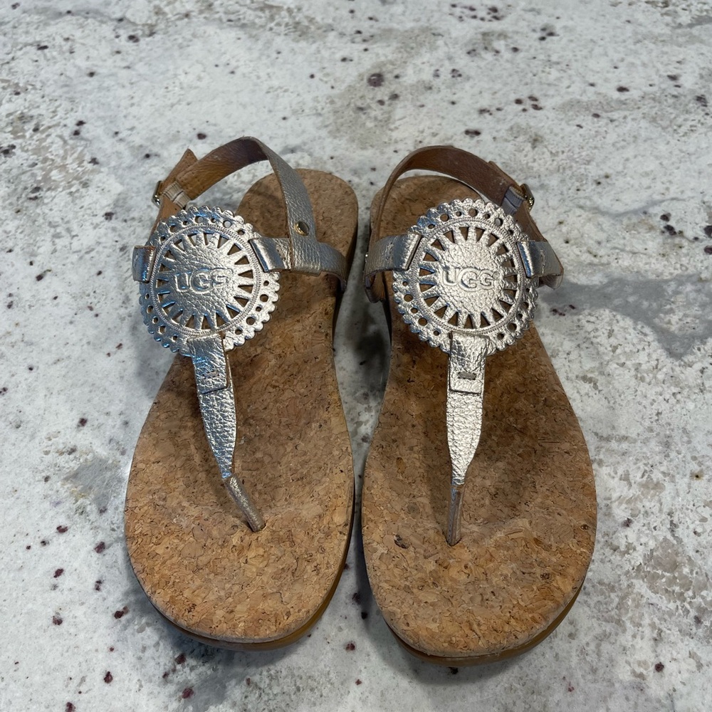 Ugg Silver metallic sandals